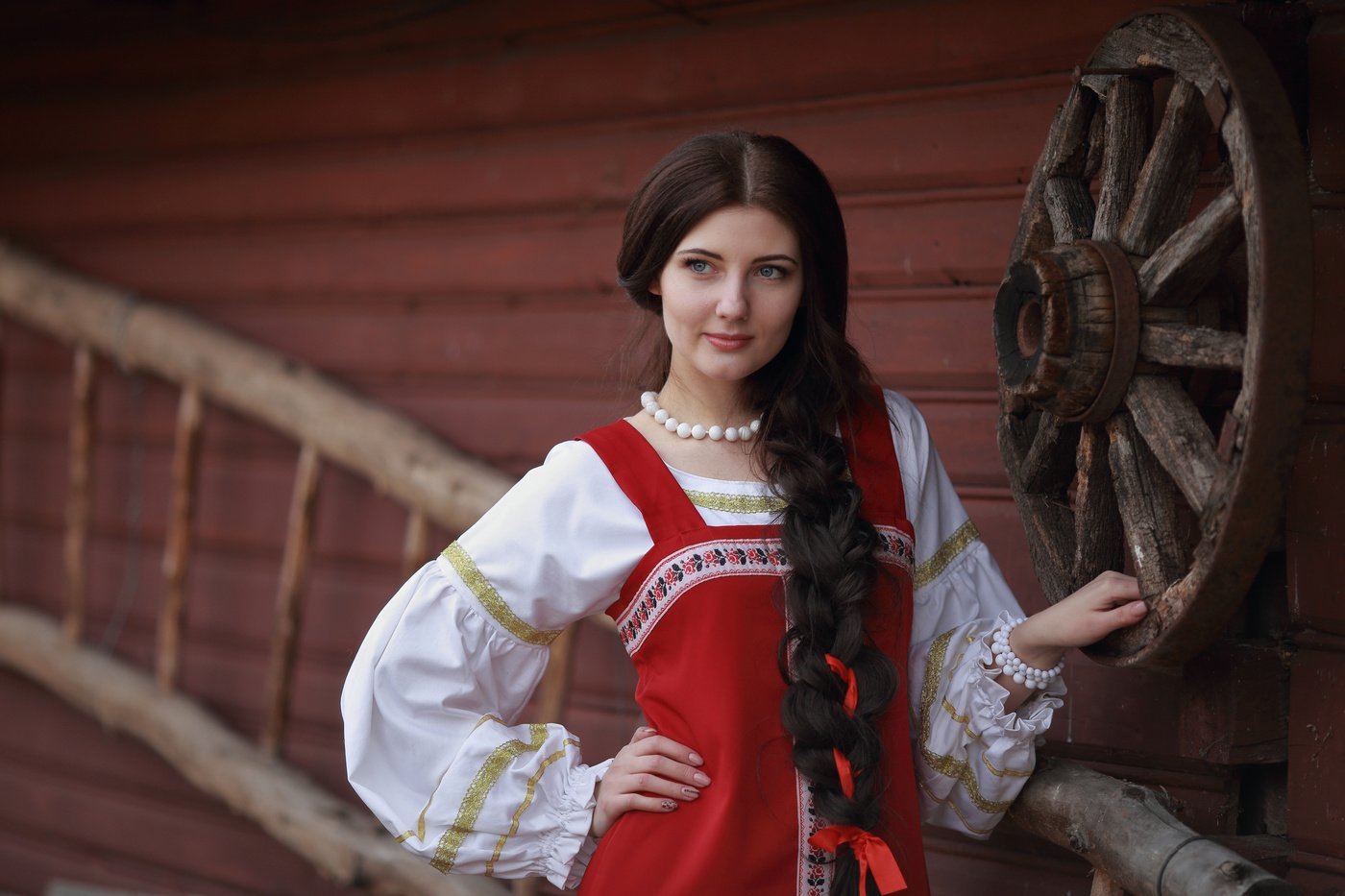 Girls in Slavic costumes in Gwangju